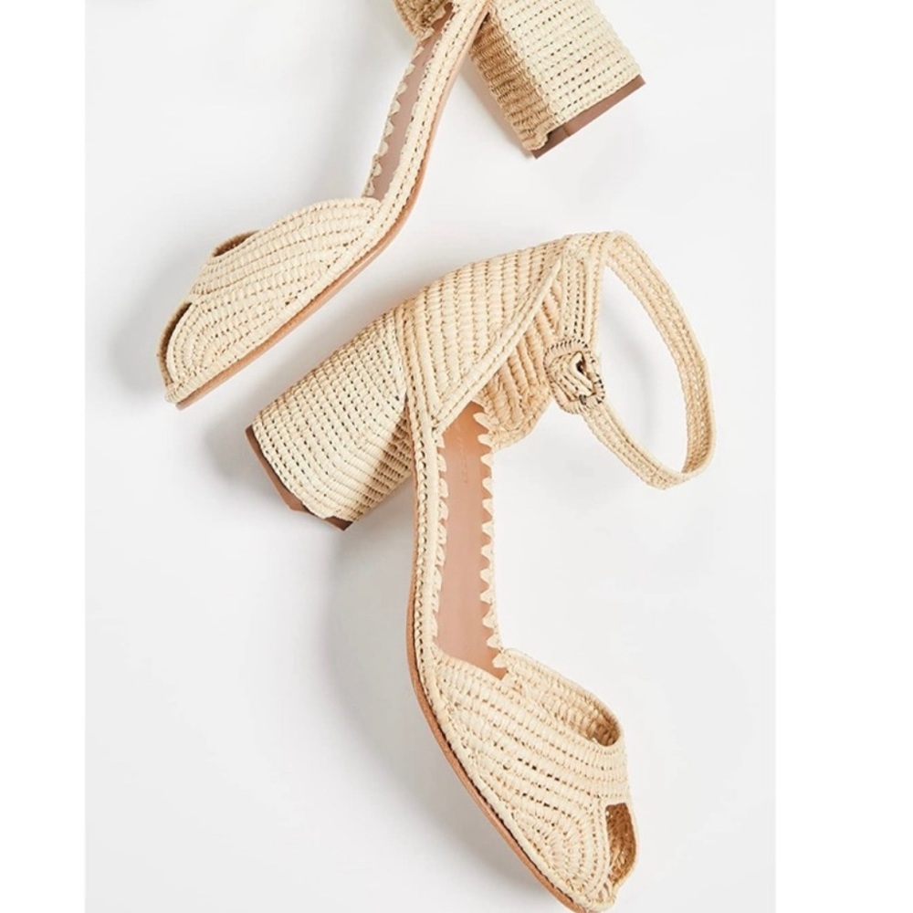 Carrie Forbes Laila High Heel 41 10 woven grass espadrilles shoes Raffia Sandals